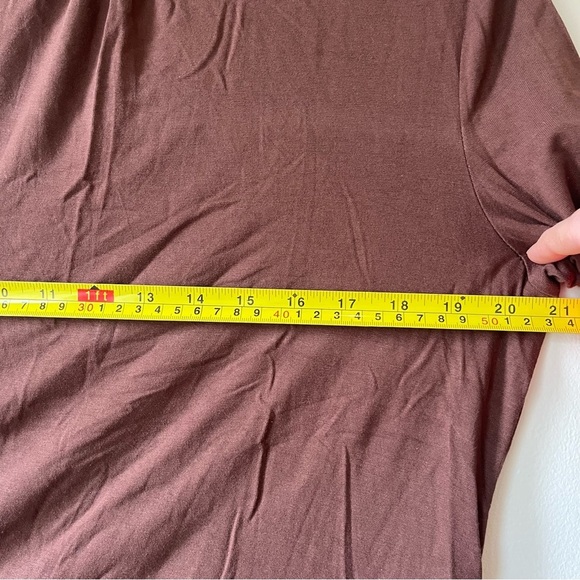Cleo petites brown mock neck long sleeve top size large soft stretchy minimalist - Picture 7 of 8